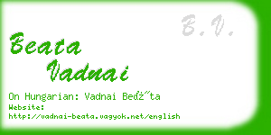 beata vadnai business card